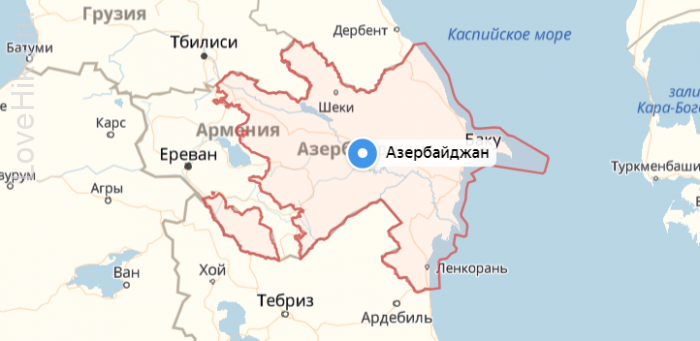азербайджан на карте