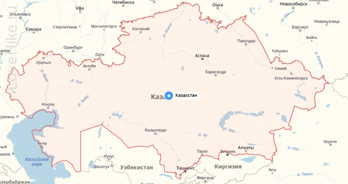 казахстан на карте