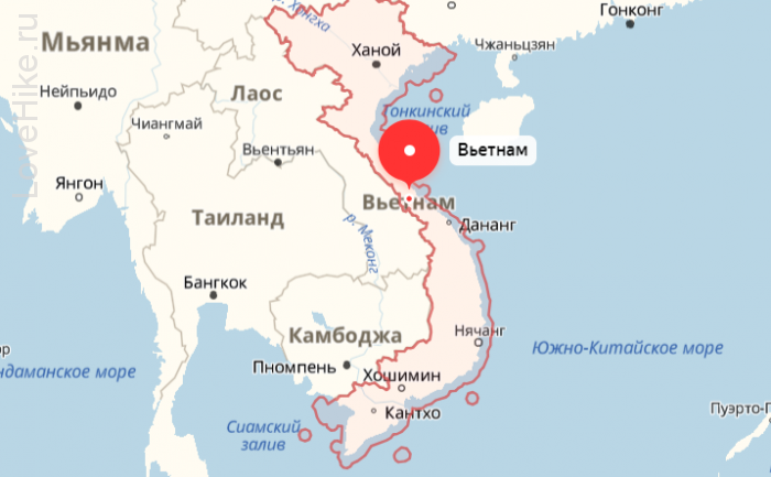 вьетнам на карте