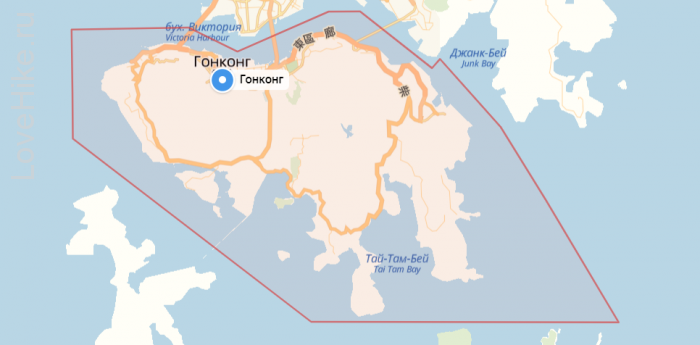 Гонконг на карте