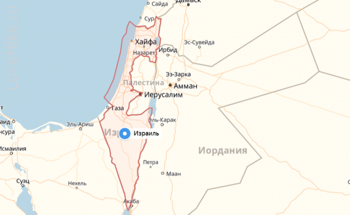 Израиль на карте